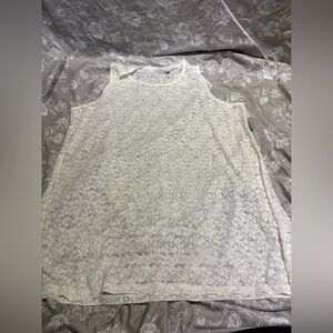 LOGO ivory lace sleeveless tunic 2X